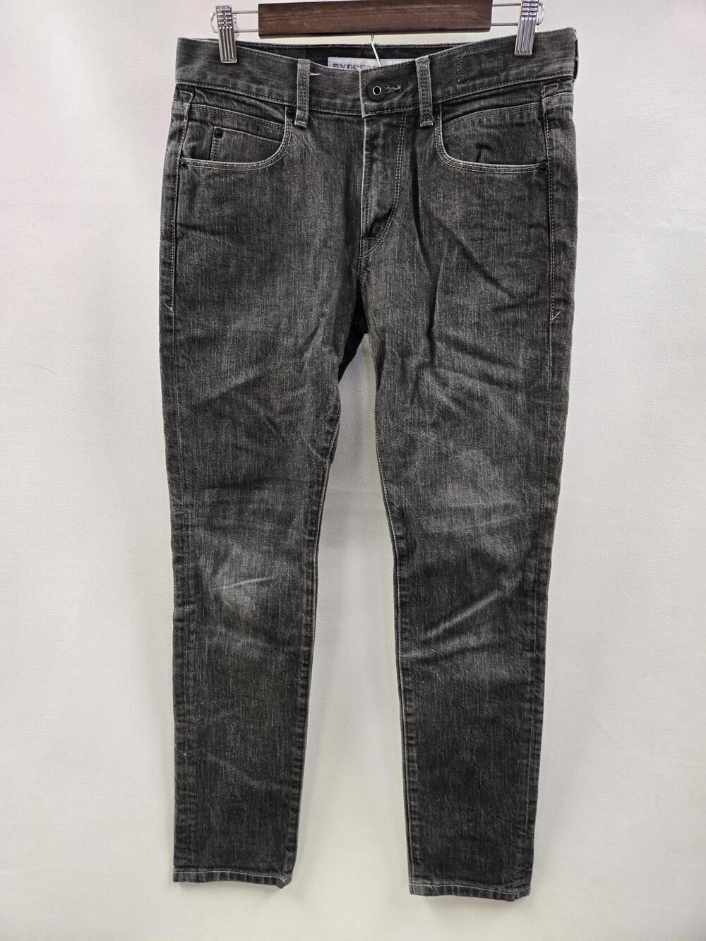 Express Jeans Mens 29x32 Black Gray Alec Super Skinny Fit Stretch Denim Jeans